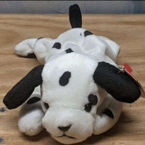 Plush Dalmatian Puppy Keychain - Black & White